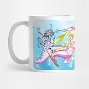 Mermaid swimming with Crab Mug